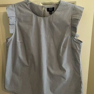 NEW Jones New York grey/white stripe blouse, size L
